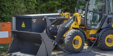 Charging a Volvo L25 Electric Wheel Loader