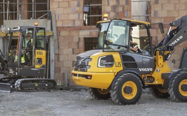 Volvo ECR25 Electric Excavator and L25 Electric Wheel Loader at Work